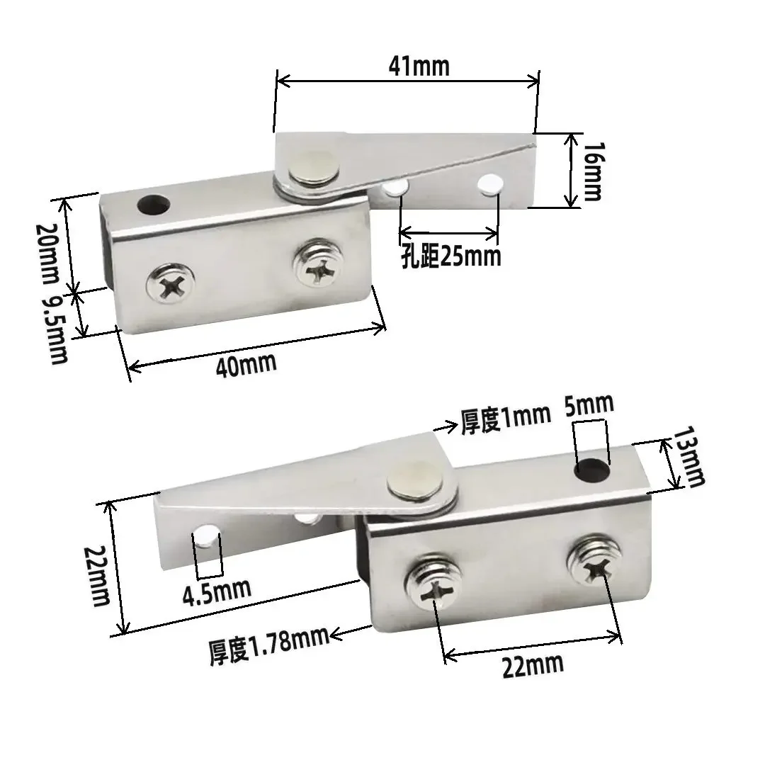 Stainless Steel Glass Clip Without Opening Up and Down Shaft Hinge Stainless Steel Glass Showcase Door Hinge Accessories