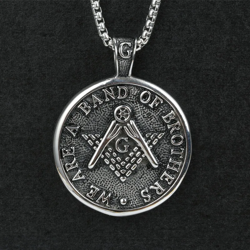 

Stainless Steel Mens Freemason Masonic Pendant Necklace Jewelry Accessories Free Shipping Items