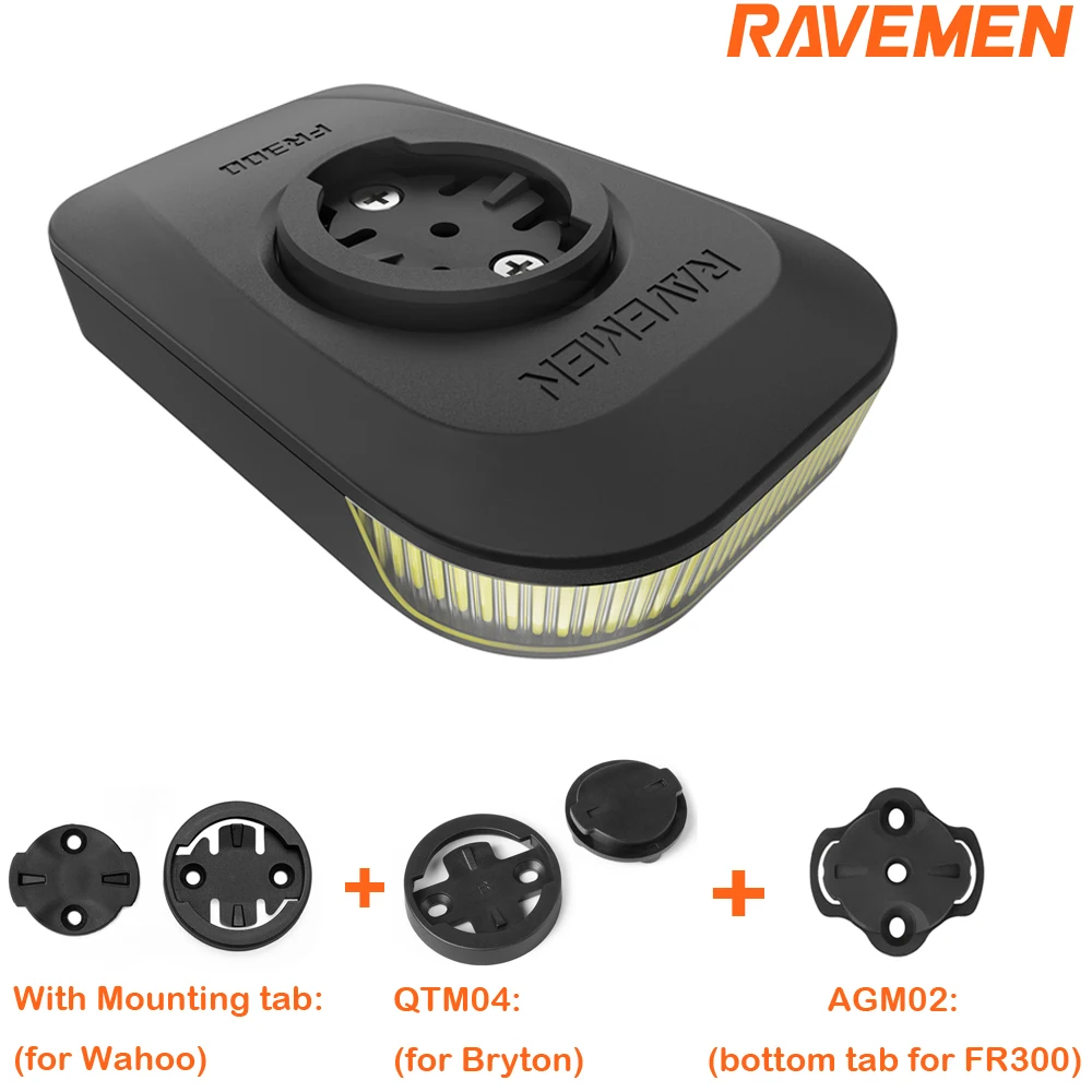 

Фара RAVEMEN FR300 LED для велосипеда, дневной свет, совместима с GPS-навигаторами Garmin, Wahoo, Bryton, крепление QTM04/AGM02, безопасная