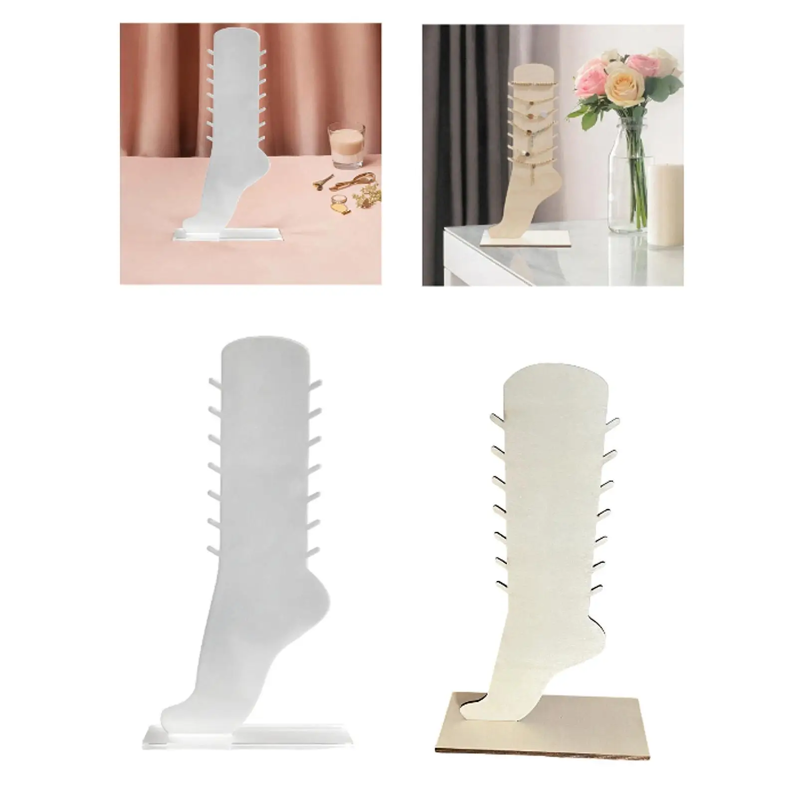 

Foot Shaped Anklet Storage Rack Jewelry Organizer 7 Layer Decor Novelty Practical Modern Necklace Display Stand for Showroom