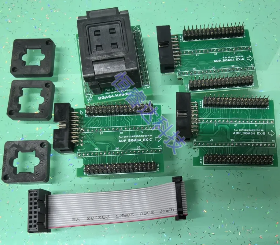 BGA64 3-in-1 adapter kit only can work on XGecu T48 progammer model: ADP_BGA64_EX-A ADP_BGA64_EX-B ADP_BGA64_EX-C for Nor Flash