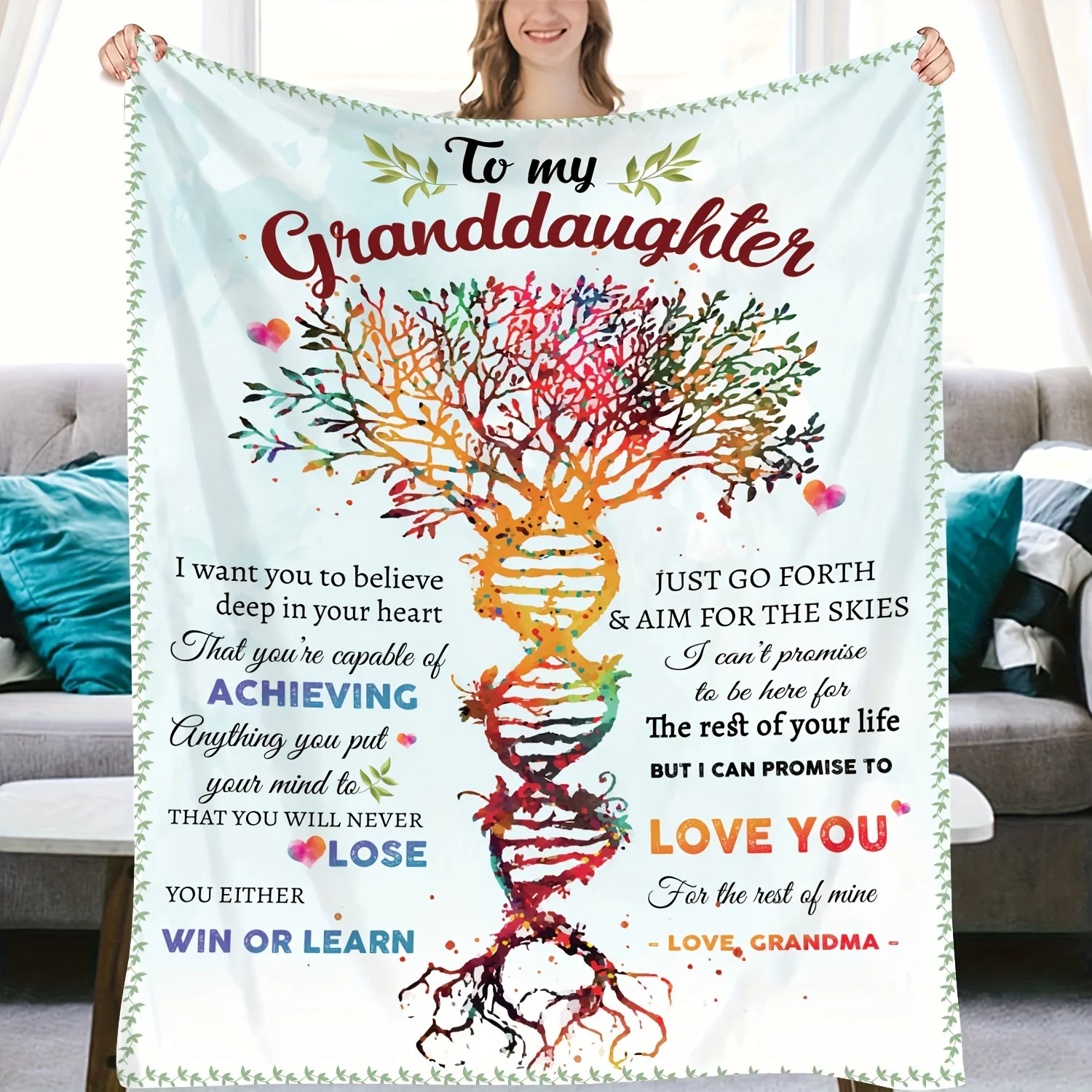 

[Soft Flannel Blanket] Soft Flannel Life Tree Blanket | Grandma's Gift, Holiday Birthday Gift, Sofa Blanket, TV Blanket, One