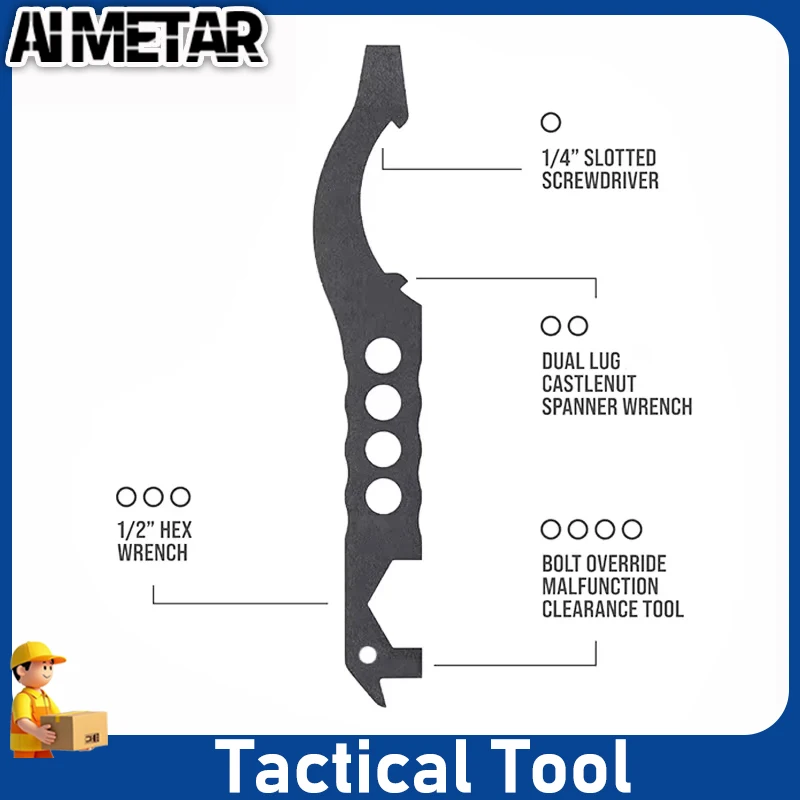 

WADSN Tactical Multitasker M 4 TOOLS Multipurpose Maintenance Screwdriver Keychain Bicycle Repair Buffer Tube Modification AR15