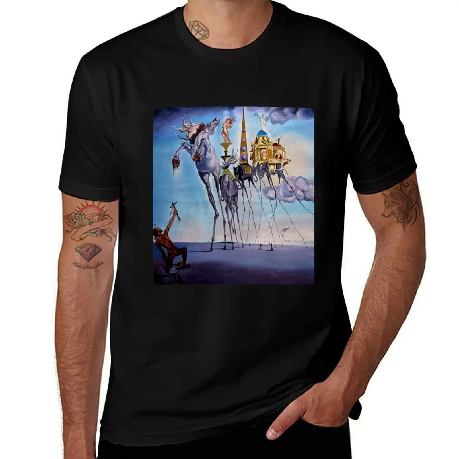 

Salvador dali original paintings surrealism T-Shirt Casual Graphic Print Tee