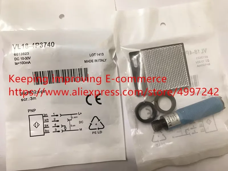 Original new 100% diffuse reflection photoelectric switch VL18-4P3740 high temperature resistant induction switch sensor