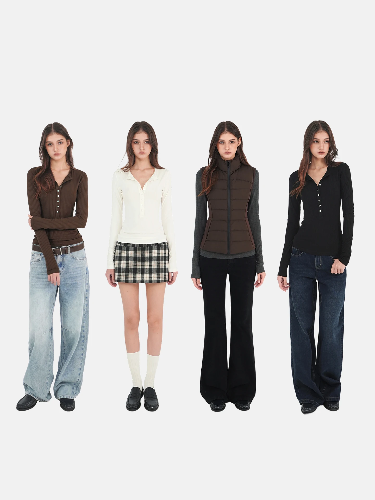 

Женская футболка Jim Kennet Slim Fit с длинным рукавом, воротником хенли, четырехцветная, Cleanfit, высокое качество, модная осенняя одежда