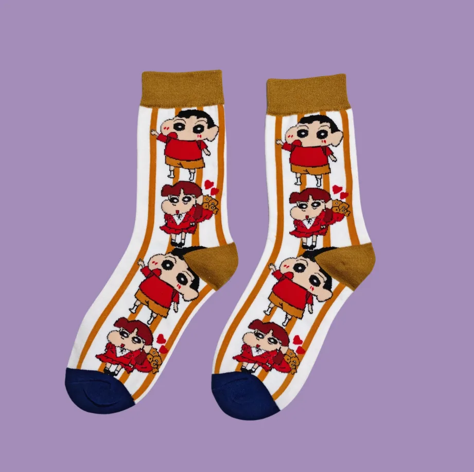 

for Crayon Shin-chan Nohara Shinnosuke Cartoon Cute Midstockings Holiday Gift Personality Creative Anime Peripheral Socks Wholes