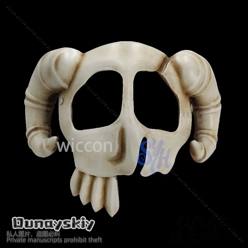 أنيمي BEEACH تأثيري Neliel شيطان الجمجمة القرن نصف الوجه ثلاثية الأبعاد حمض البوليلاكتيك قناع القبعات هالوين حفلة عيد الميلاد كوسبفري-