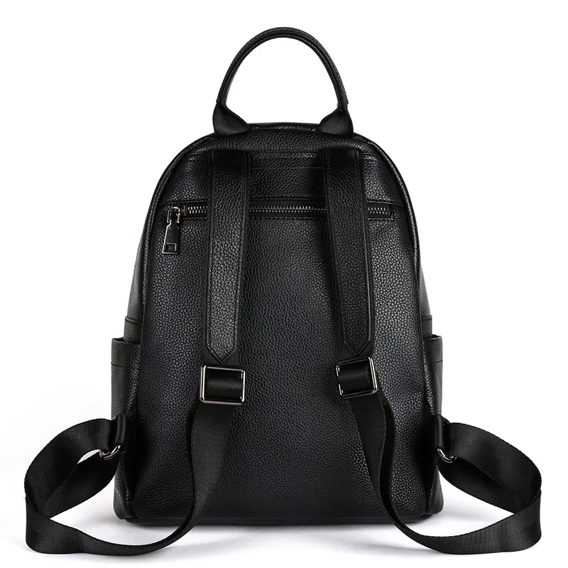 New Women's Leather Backpack Fashion Versatile Leather Large Capacity School Bag