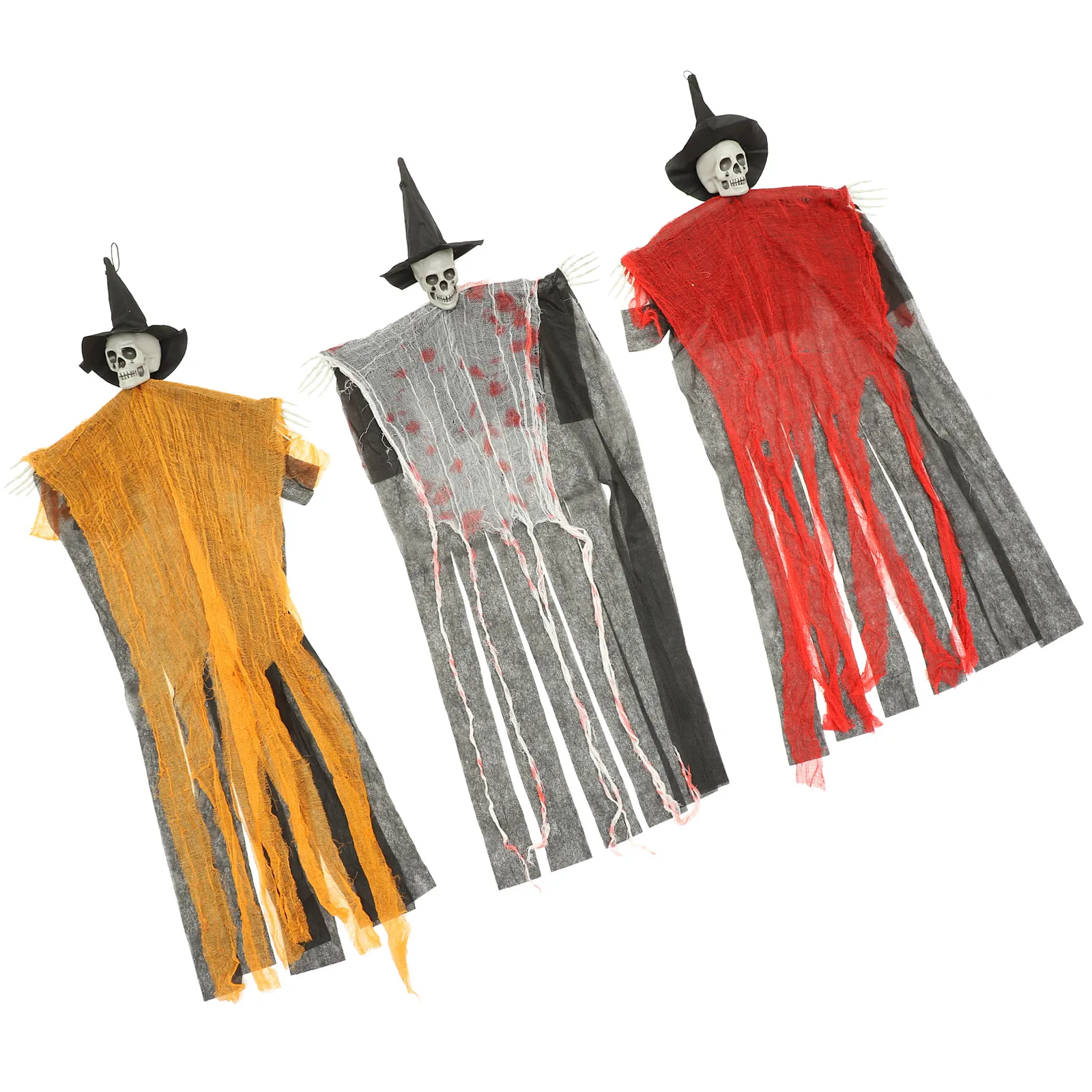 

3pcs Hanging Skull Ghost Halloween Decor Halloween Party Hanging Ghost Decorations Haunted House Escape Room Yard Bar