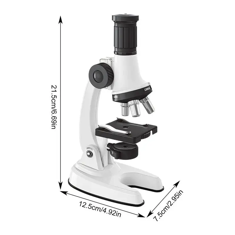 Educational Microscope 1200x Magnification Kids Beginner Microscope Science Kit Educational Powerful Biological Microscopes Kids