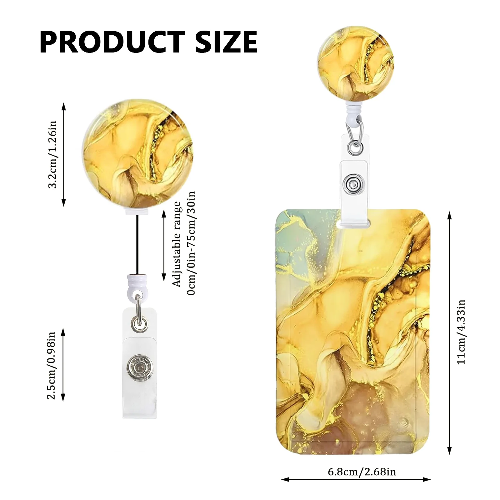 Medical Staff ID Badge Set, Cat Paw Pattern Retractable Badge Reel With Card Sleeve For Hospital Work Badge