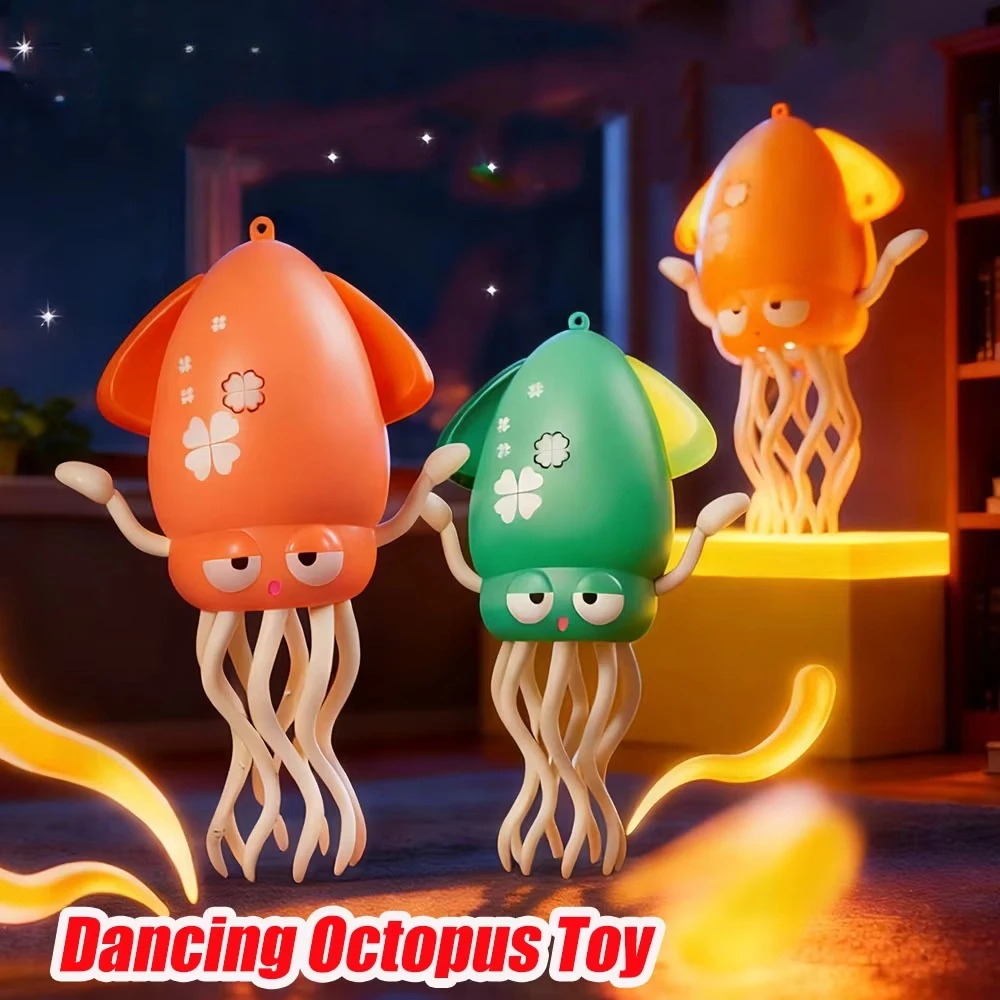 

Electric Dancing Squid Octopus Dancer Novelty Fidget Toys Luminous Music Baby Crawling Toys Games for Kids Children Pets Cats