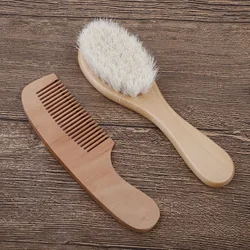 Useful 2pcs/Set Baby Hair Brush And Comb Set for Newborn Wood Comb For Hair Massage Bath Shower Mini Baby Brush