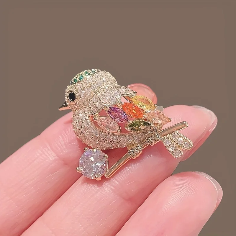 

Elegant Rhinestone Magpie Bird Brooch Pin for Women Shirt Tie Tack Lapel Clothing Accessory