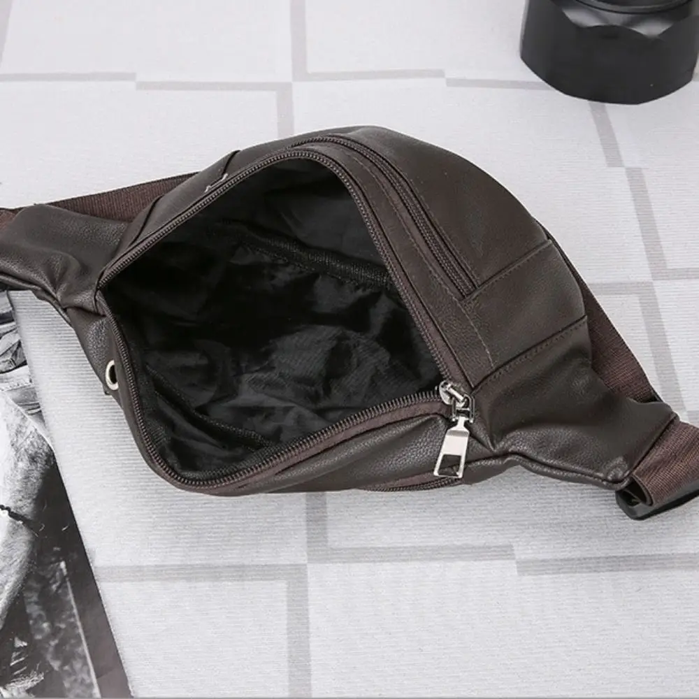 Paquete de riñonera de negocios, billeteras multifuncionales de cuero para efectivo, bolsos cruzados impermeables de lujo para hombre