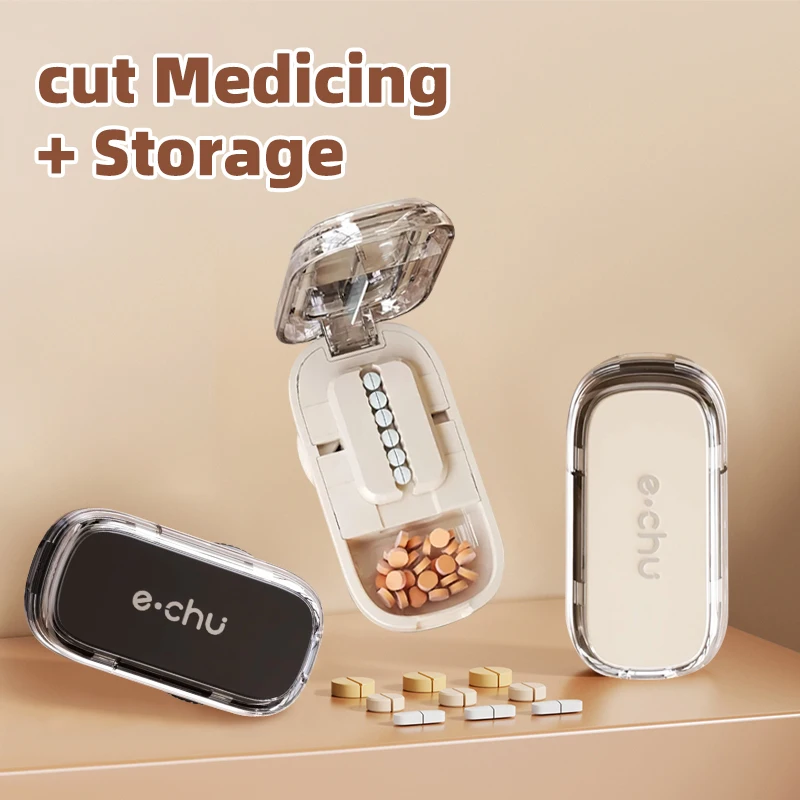 Adjustable Quartering Pill Cutter Storage Box Portable Drug Tablet Medicine Dustproof Divider Organizer Crusher Pill Cutter