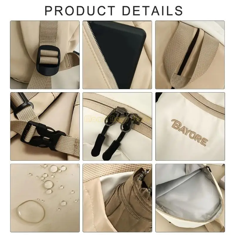 X90d Reiserucksack für Teenager Kontrastfarbe Rucksack Korean Styles Rucksack Schule Rucksack großer Kapazitätsrucksack