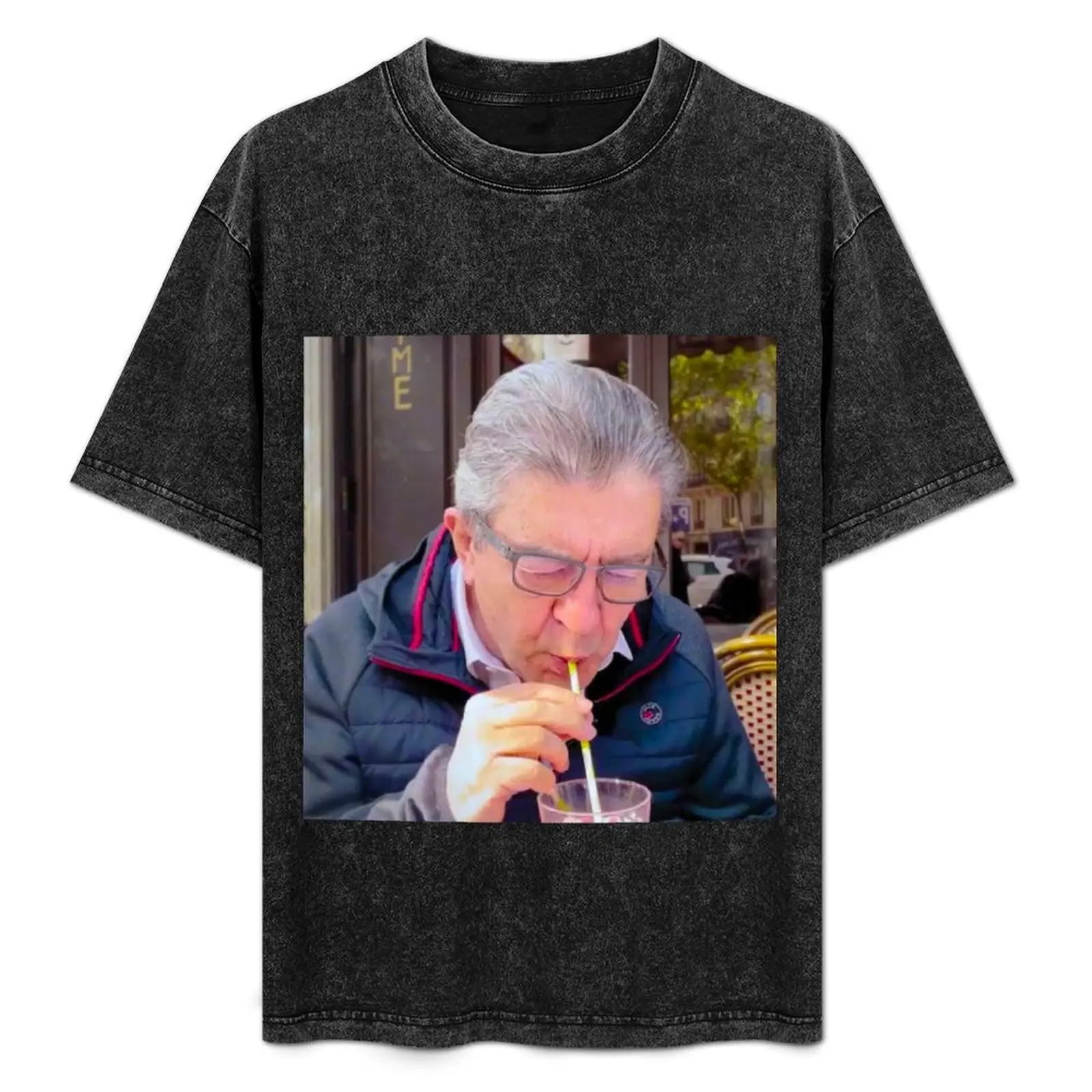 Jean-Luc Mélanchon drinking grenadine syrup T-Shirt customs design your own sweat t shirts for men cotton