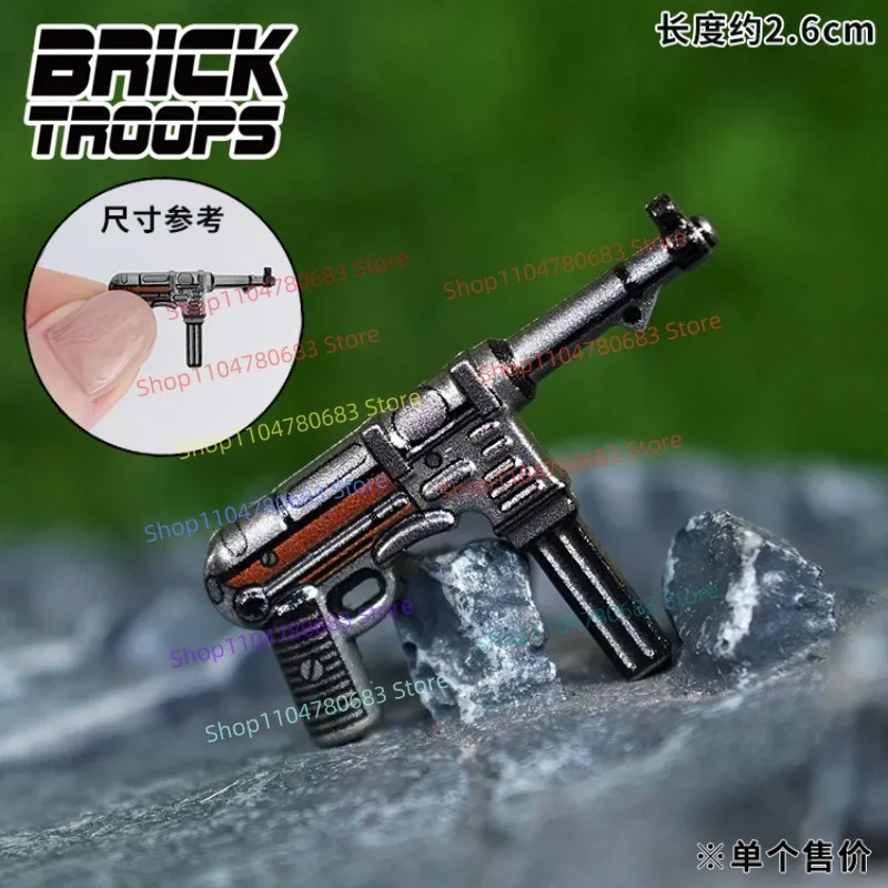 MOC اللبنات الحرب العالمية الثانية الأسلحة النارية العسكرية الملحقات التجمع نموذج عرض تمثال دمية مصغرة لعبة الزخرفية هدية