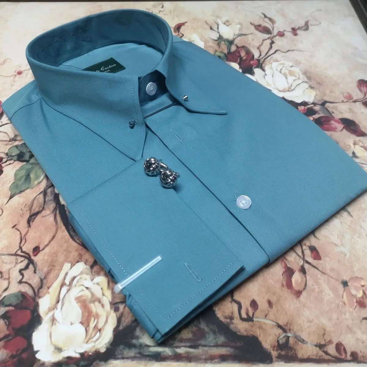 

Ele Iceland Blue Empire Collar irt Buttons Casual Slim Fit Men's Busin irt Anti-Wrinkle Easy Care Long Sve irt