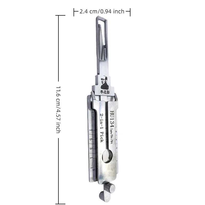 Lishi 2 in 1 Lock Pick HU134 Original Car Door Open Ignition Decoder Vertical Milling for Kia Venga 2010 and Later Models