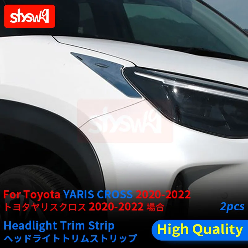 

2Pcs ABS Chrome Car Styling for Toyota Yaris Cross Modified Headlights Eyebrow Trim Bright Strip Exterior Accessories 2022 2021