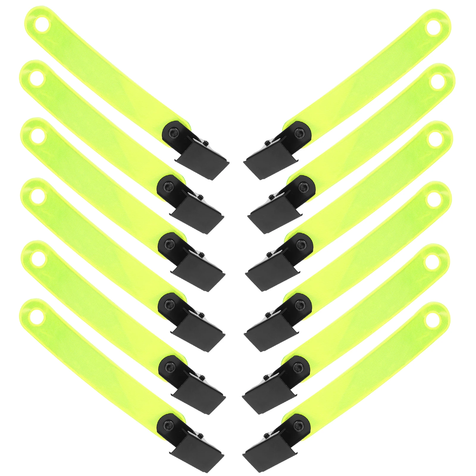 

24Pcs Fluorescent Band Clip Reflective Trail Marker Hiking Accessories Glow Clips Durable Weather Resistant Safety Gear