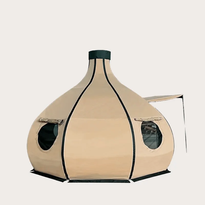 Professional Outdoor Luxury Safari Glamping Tent Waterproof Canvas with Lotus Onion Design Aluminum Pole for Hotel Parties