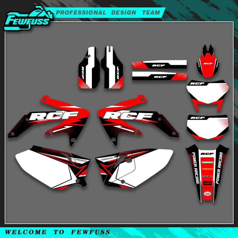 

Fewfuss для HONDA CRF 450X CRF450X 2005-2018 графические наклейки наклейки мотоцикл фон индивидуальный номер имя