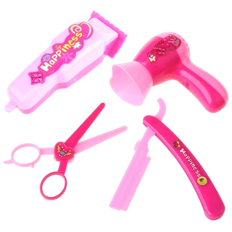 Doll Hair Cut Accessories Girls Gifts Razor Eyebrow Barber Tools Salon Kids Game Hair Dryer Scissors Shaver Scraper Hairdresser