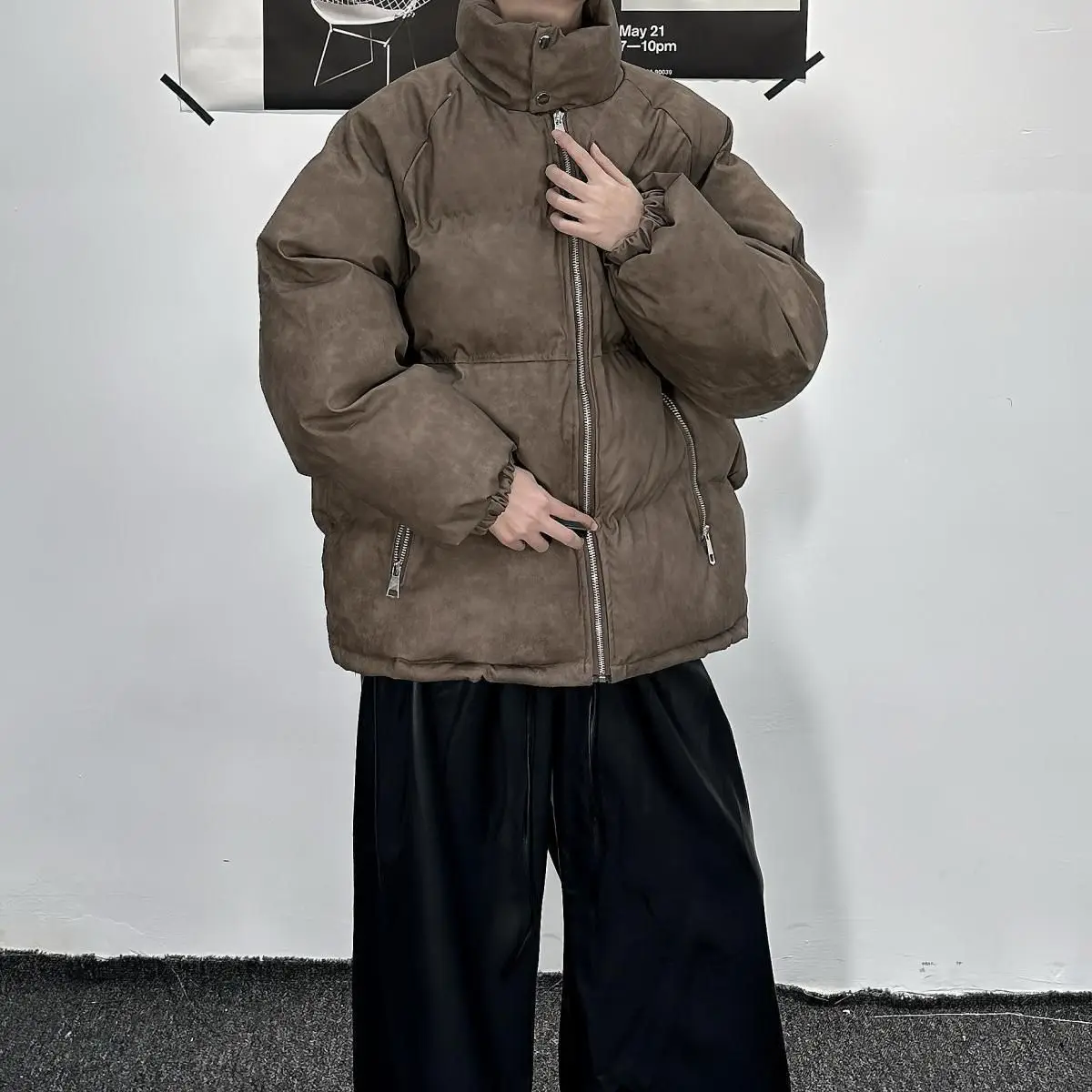 Winter Clothing - High-end Thick PU Leather Multi-purpose Loose and Warm Cotton Coat