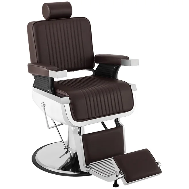 

High Quality Barber Chairs with Adjustable Height Classic and Comfortable Reclining Chair Stainless Steel Armrest Salon Chair