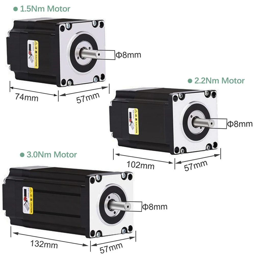 Imagem -02 - Motor Deslizante Fechado do Laço com Codificador 1.5nm 2.2nm 3nm Servo Motor Fácil Híbrido da C.c. com Jogo do Motorista do Freio Nema23 57
