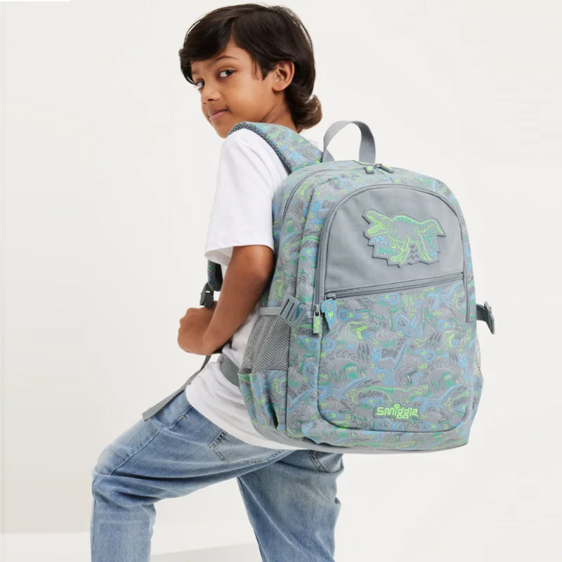 

Australian Smiggle Backpack Student Backpack Cartoon Simple Lines Dinosaur Series Children'S Backpack Meal Bag Stationery