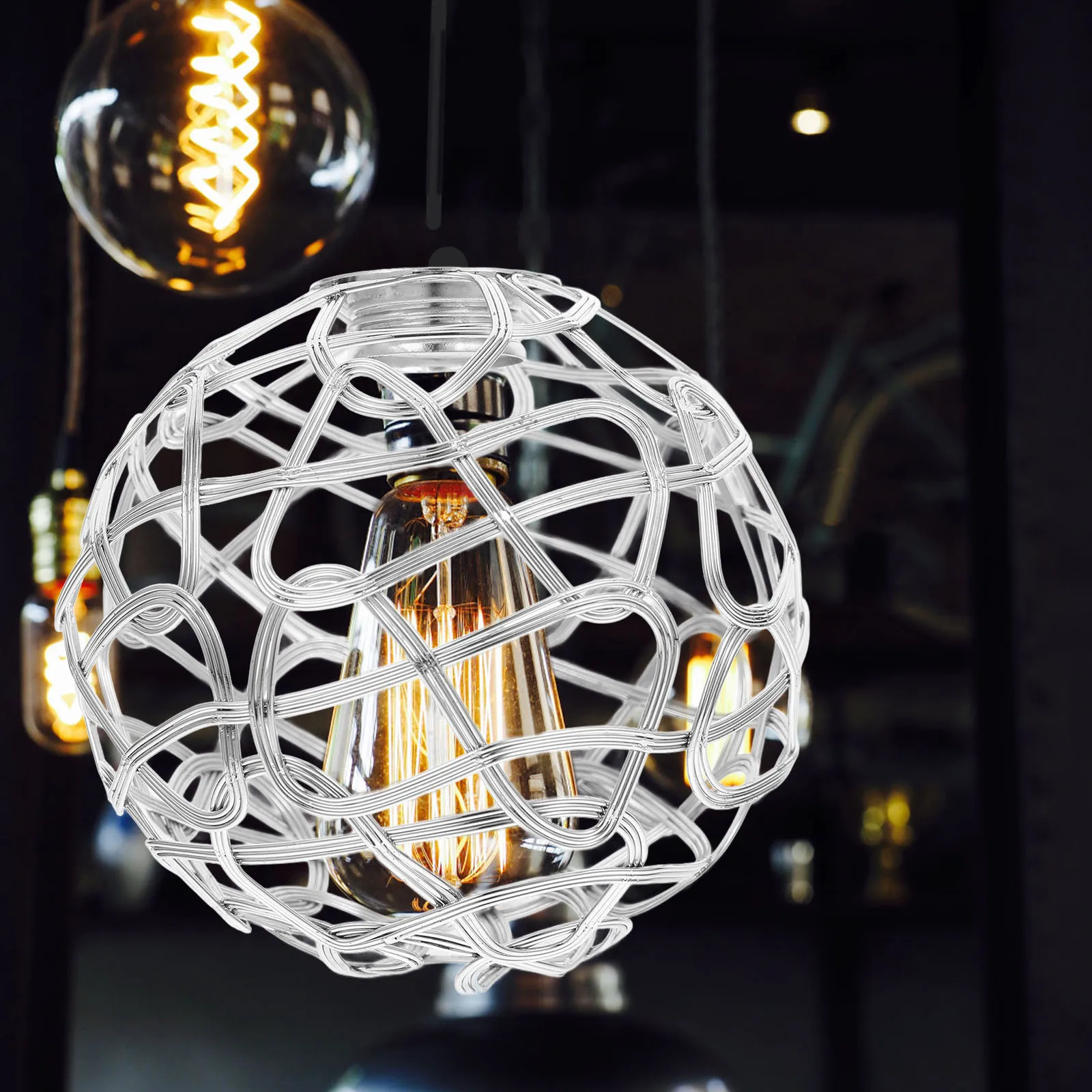 

Vintage Metal Lampshade Hollow Round Decorative Lamp Shade for Farmhouse Ceiling Light Fixture Cover Industrial Hanging Light