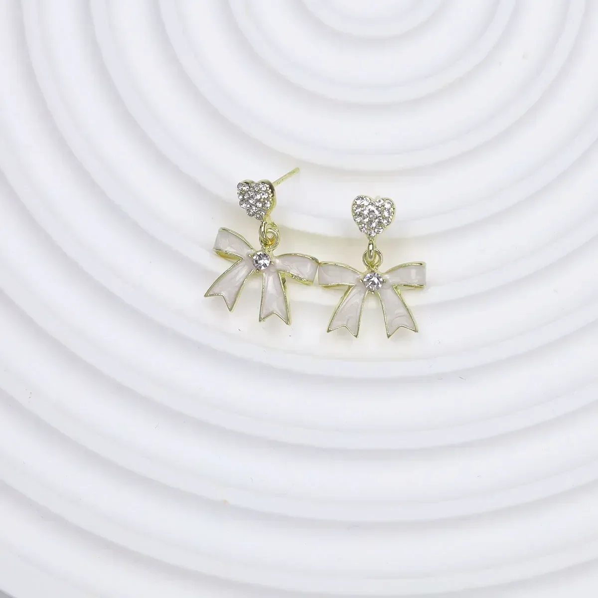 Accessories Drop Earrings Fashion Silver Needle Bow Atmosphere No Fading Irregular Anti-oxidation Stacked Wear Elegant