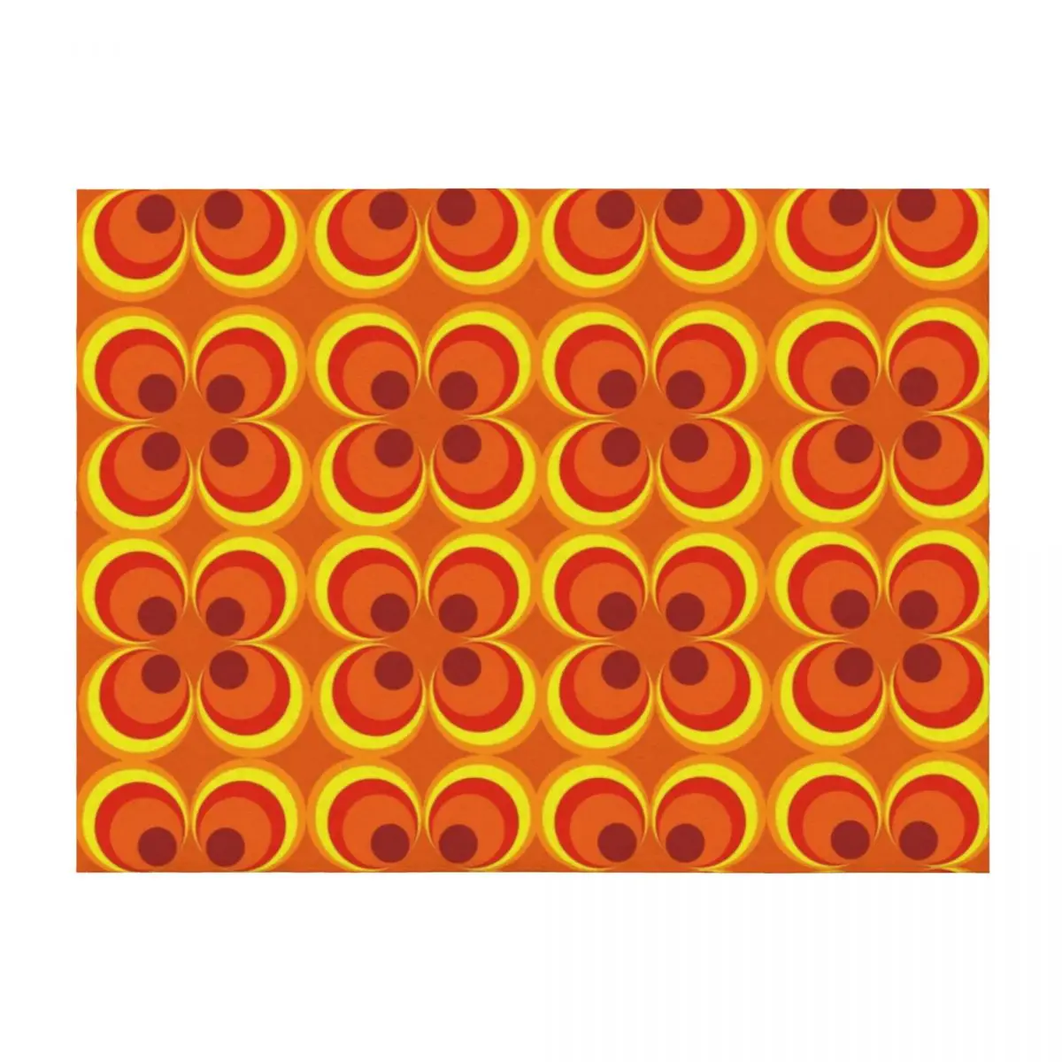

1970s burnt orange retro design Throw Blanket manga Furry Heavy Blankets