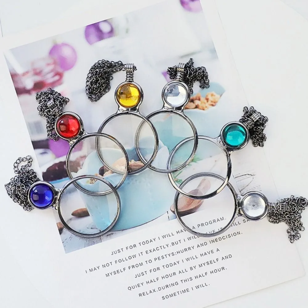 Magnifying Glass Magnifying Glass Alloy Retro Style Loupe Pendant Long Chain Magnifying Glass Pendant Mother's Day Gift