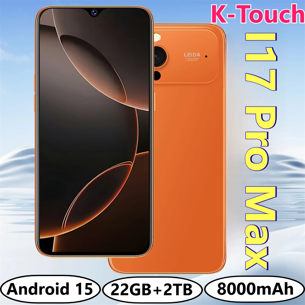 K-Touch Hot I17 Pro Max 7.0 HD Mobiltelefone 8000mAh Smartphone 22GB+2TB Handy Android 15 Hochwertiges 5G Dual-SIM 16+48MP Kamera Mobiltelefon