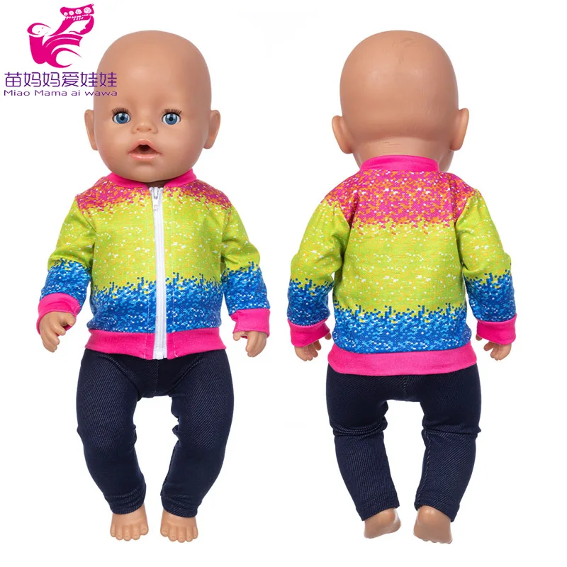 Doll Clothes for 18 Inch Doll Coat Outfit Set Fit for 43cm Born Baby Doll Jacket Dress Wear Children Gifts