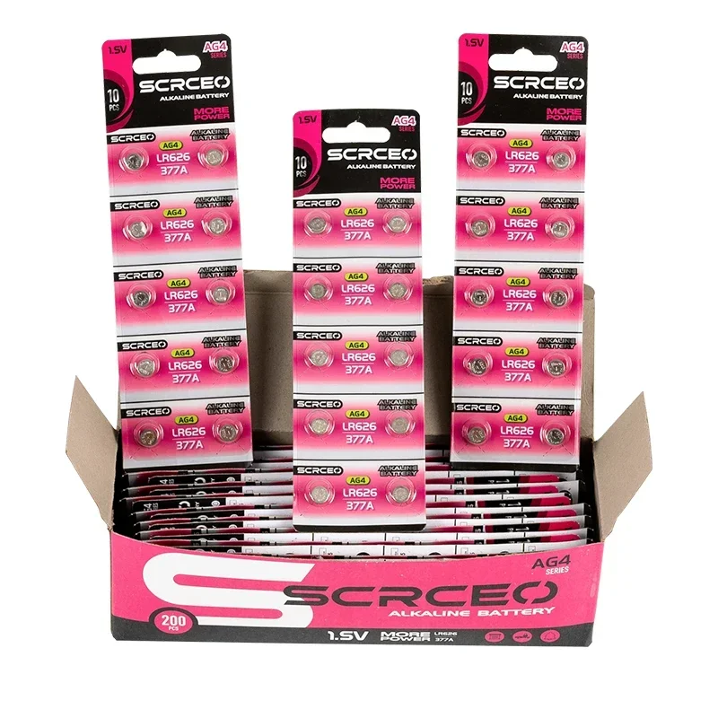 100 قطعة AG4 LR626 1.55 فولت بطارية ساعة قلوية 377 SR626 177 626A 377A CX66W لعبة آلة حاسبة مفتاح السيارة على مدار الساعة خلية زر #4