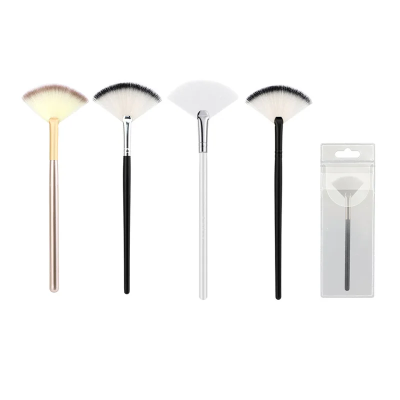 

1PC Long Handle Face Blush Highlight Brushes Fan Shaped Blending Makeup Brush Face Loose Powder Brush Cosmetic Tools