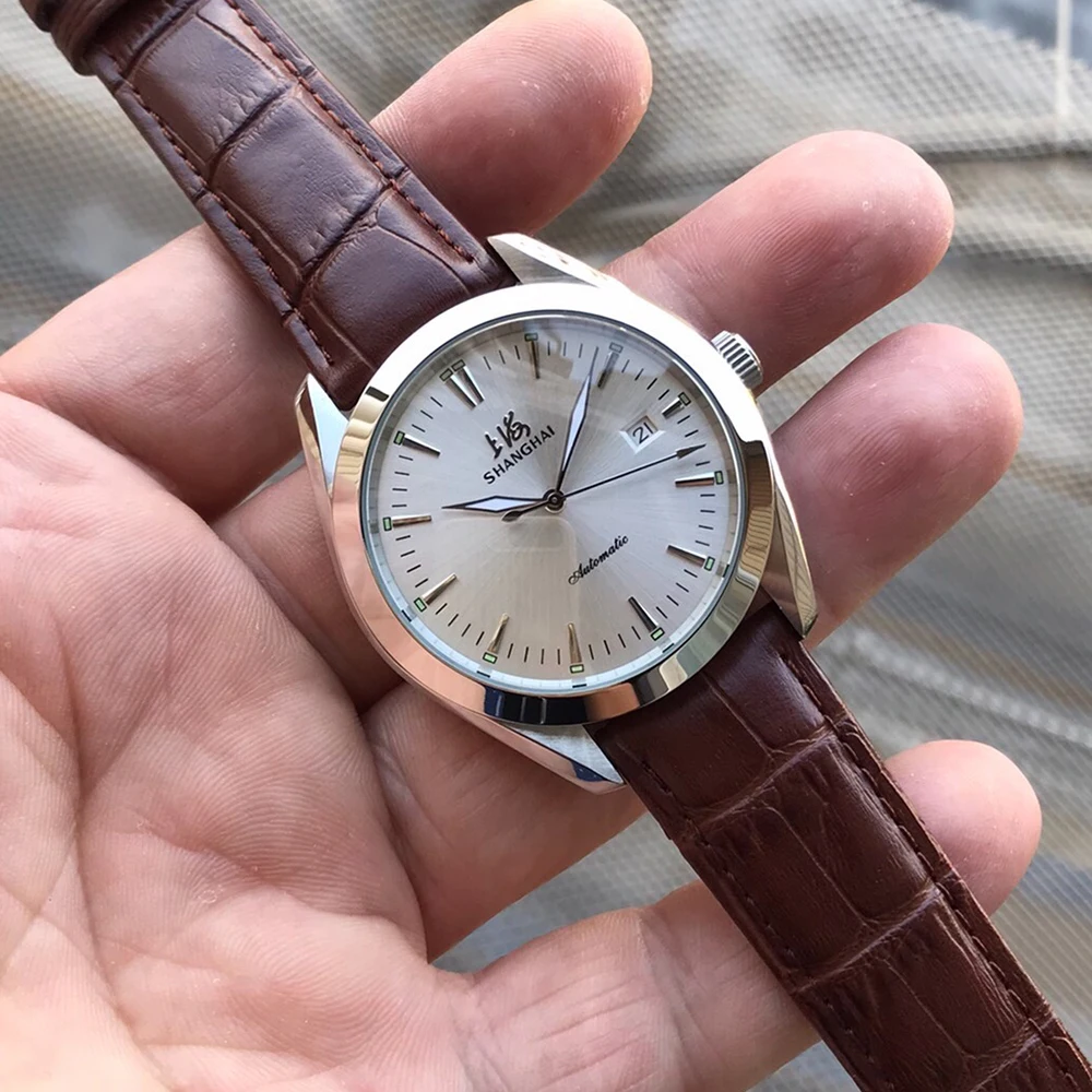 Shanghai自動巻き時計、ヴィンテージのドレス時計、40mmの高級機械式
