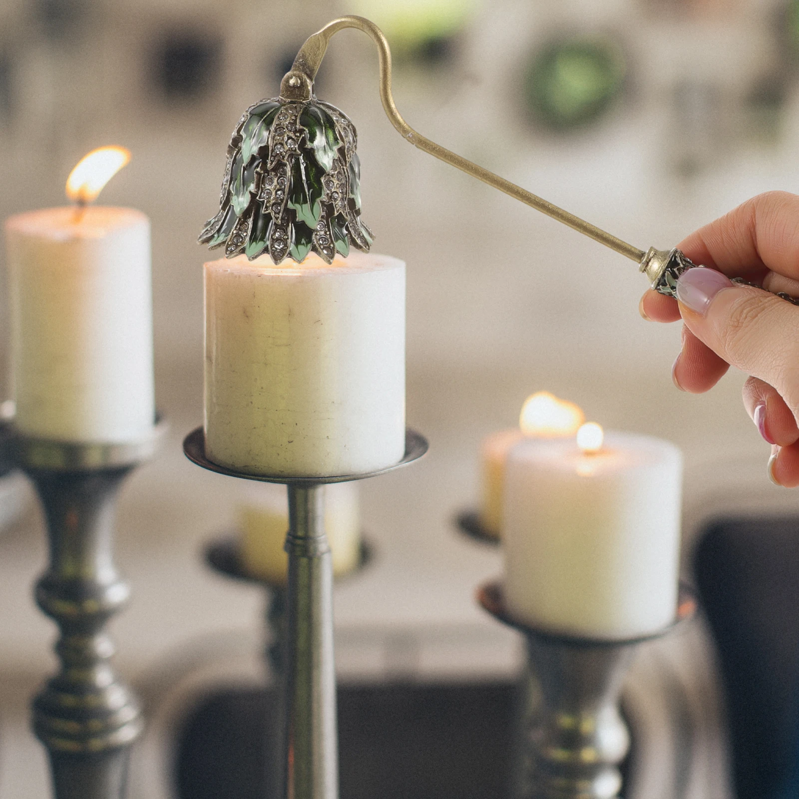 Snuffer Metal Long Handle For Aromatherapy Jar Tea Light Candles Flame Extinguisher Tool Household Accessories Gift