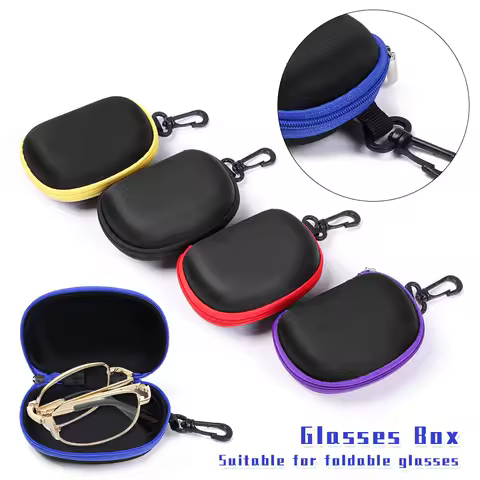 1Pc Simple Folding Reading Glasses Case Portable Lightweight Waterproof Anti-knock EVA Zipper Case Fashion Unisex Sunglasses Box