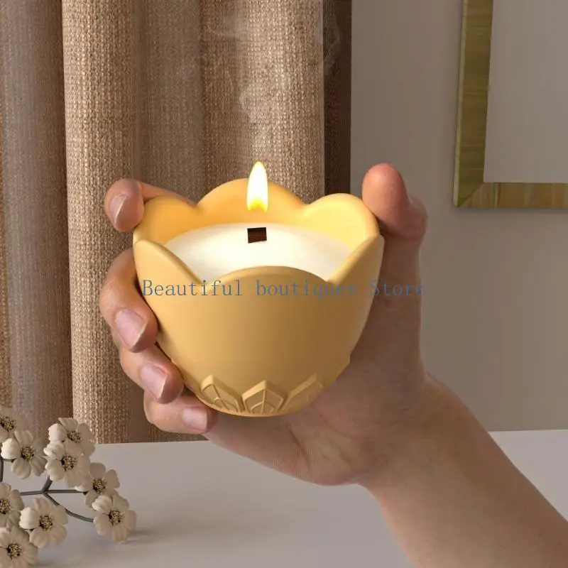 U4LF قالب سيليكون سهل الإصدار على شكل ورقة شجر قوالب كأس شمعة مرنة لإنشاء مصنوعات يدوية فريدة من الراتينج وصناديق هدايا