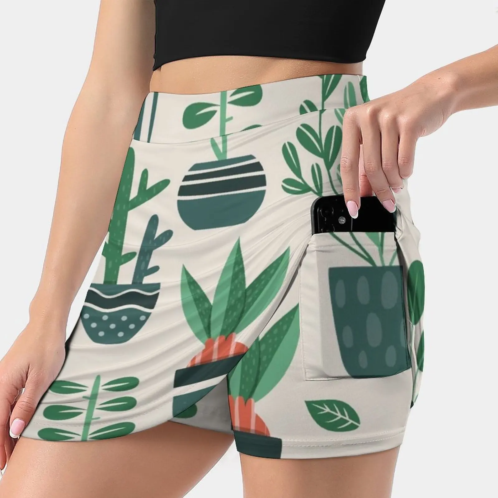 

Potted Plants Women's skirt Y2K Summer Clothes 2022 Kpop Style Trouser Skirt With Pocket Plants Botanical Botany Love Unique