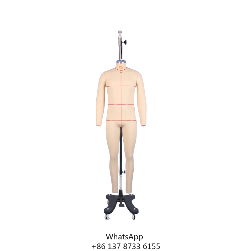 

Headless Men's Full Body Dress Form Fiberglass Mannequin 40 Size With Hanging Pole Base For Sewing & Tailoring