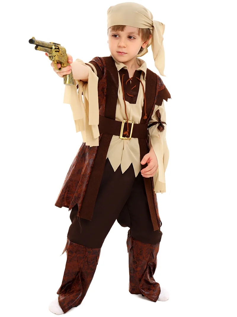 Halloween  pirate cosplay zombie pirate kahi suit costume Kid Halloween  evil  death